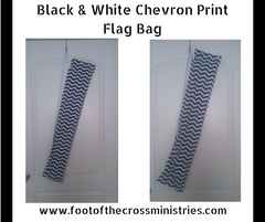 Black & White Chevron Print Flag Bag
