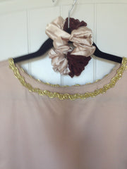 Beige Overlay with Sparkling Brown Skirt