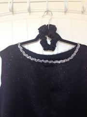 Black Sparkly Sleeveless Overlay/Mime Overlay