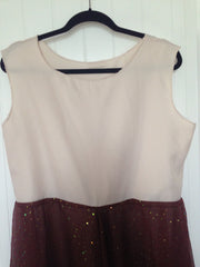 Beige Overlay with Sparkling Brown Skirt