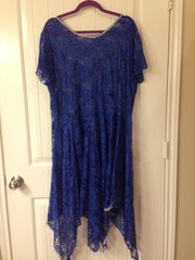 Royal Blue Lace Overlay