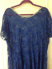 Royal Blue Lace Overlay