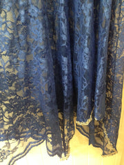 Royal Blue Lace Overlay