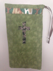 Ballet shoe bag-green with cross