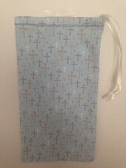 Ballet Shoe Bag-light blue with crosses