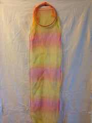 Fire Fabric Tabret (Long) with gold and fuschia trim.