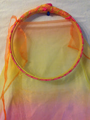 Fire Fabric Tabret (Long) with gold and fuschia trim.