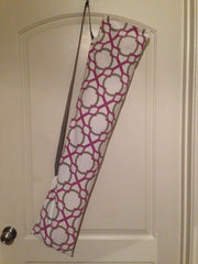 White/Grey/Purple Geometric Print Flag Bag