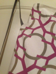 White/Grey/Purple Geometric Print Flag Bag