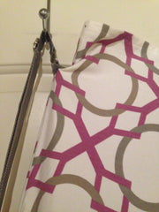 White/Grey/Purple Geometric Print Flag Bag
