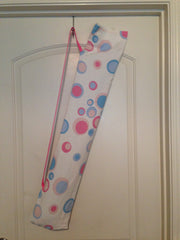Light Blue & Pink Circle Print Flag Bag