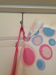 Light Blue & Pink Circle Print Flag Bag