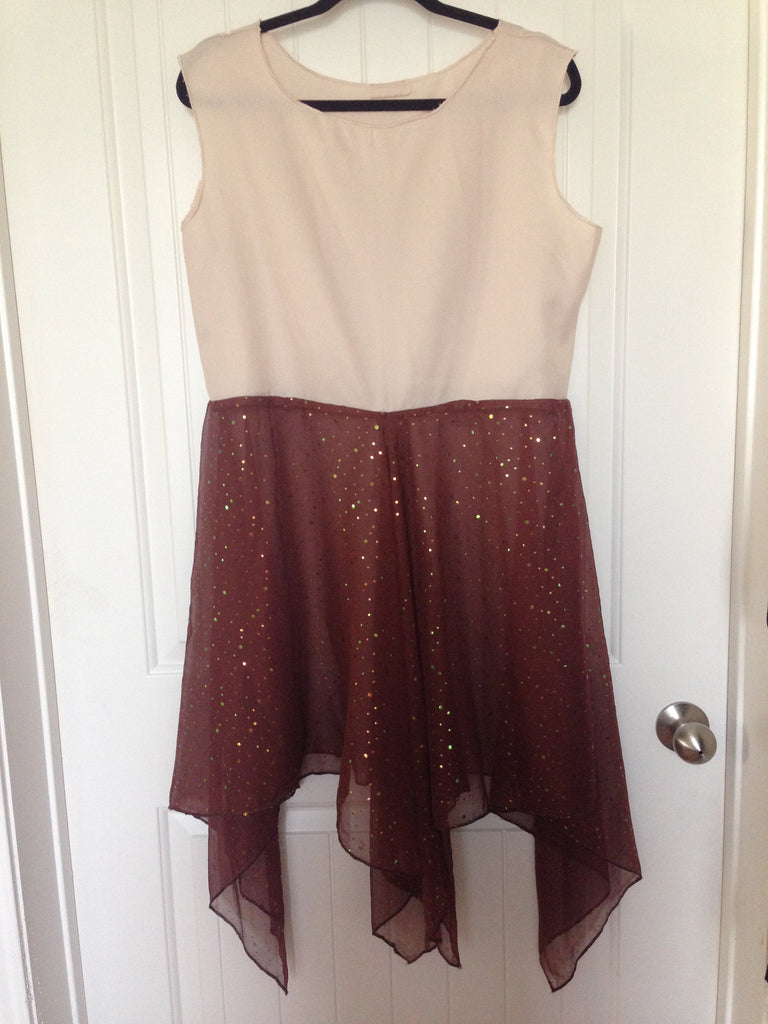 Beige Overlay with Sparkling Brown Skirt