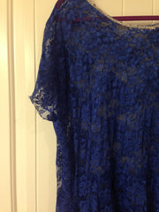 Royal Blue Lace Overlay