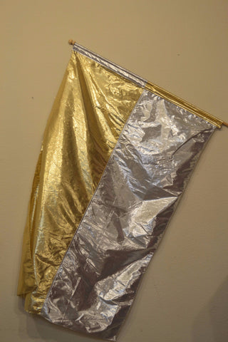 Silver & Gold Lame Flag