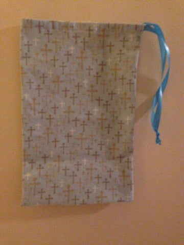 Ballet Shoe Bag-light blue with crosses